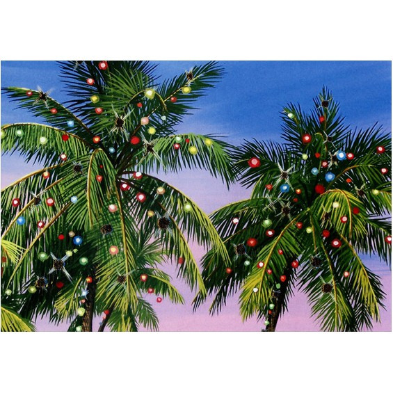 Red Farm Studio Palm Tree Lights Warm Weather Christmas Card | PaperCards.com