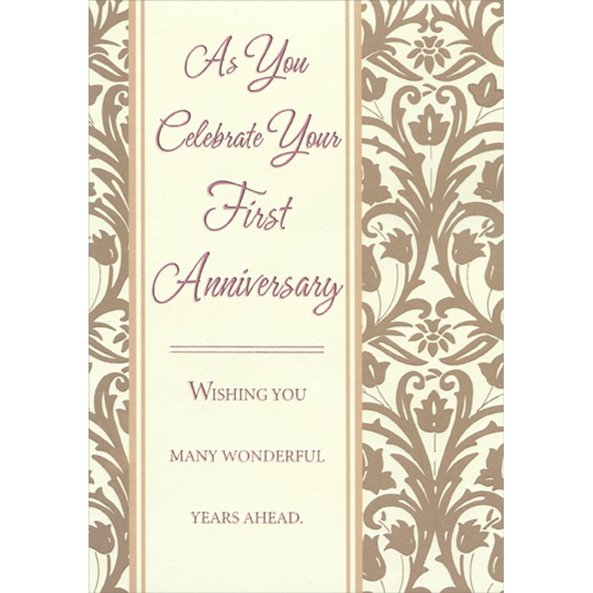 Many Wonderful Years Ahead Formal 1st First Wedding Anniversary