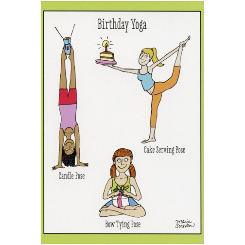 Geburtstagskarte Mit Abstrakter Yoga-Frau – Künstlerisch, 17,5x12,5cm