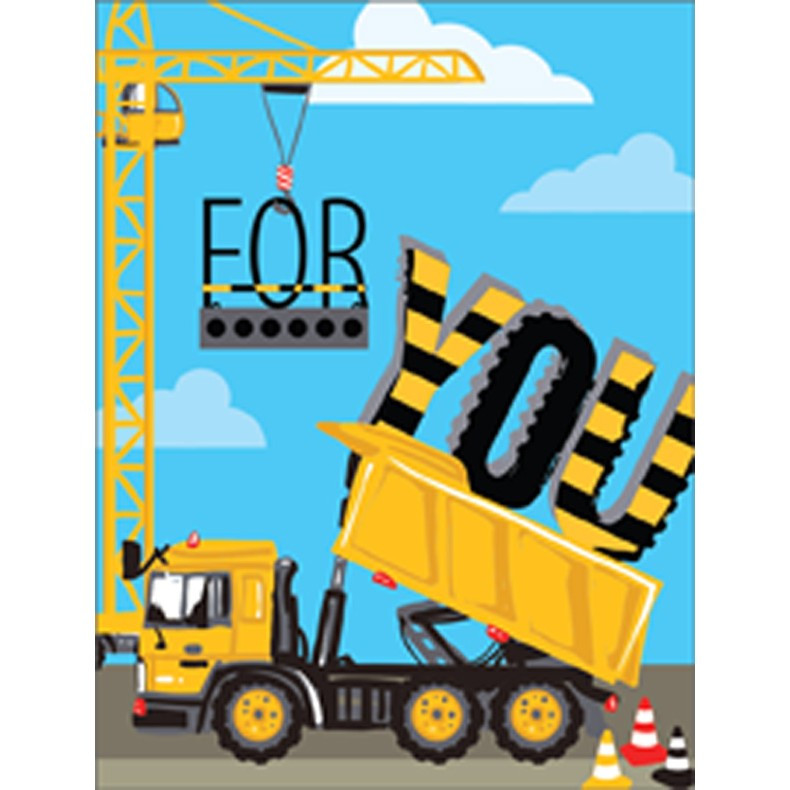 Construction Mini Blank Gift Enclosure Card For Boys