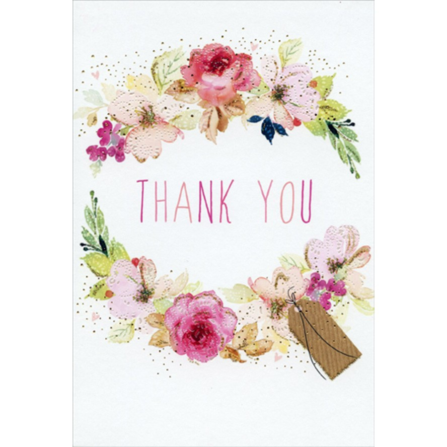 Thank You Floral Frame Sara Miller Thank You Card | PaperCards.com