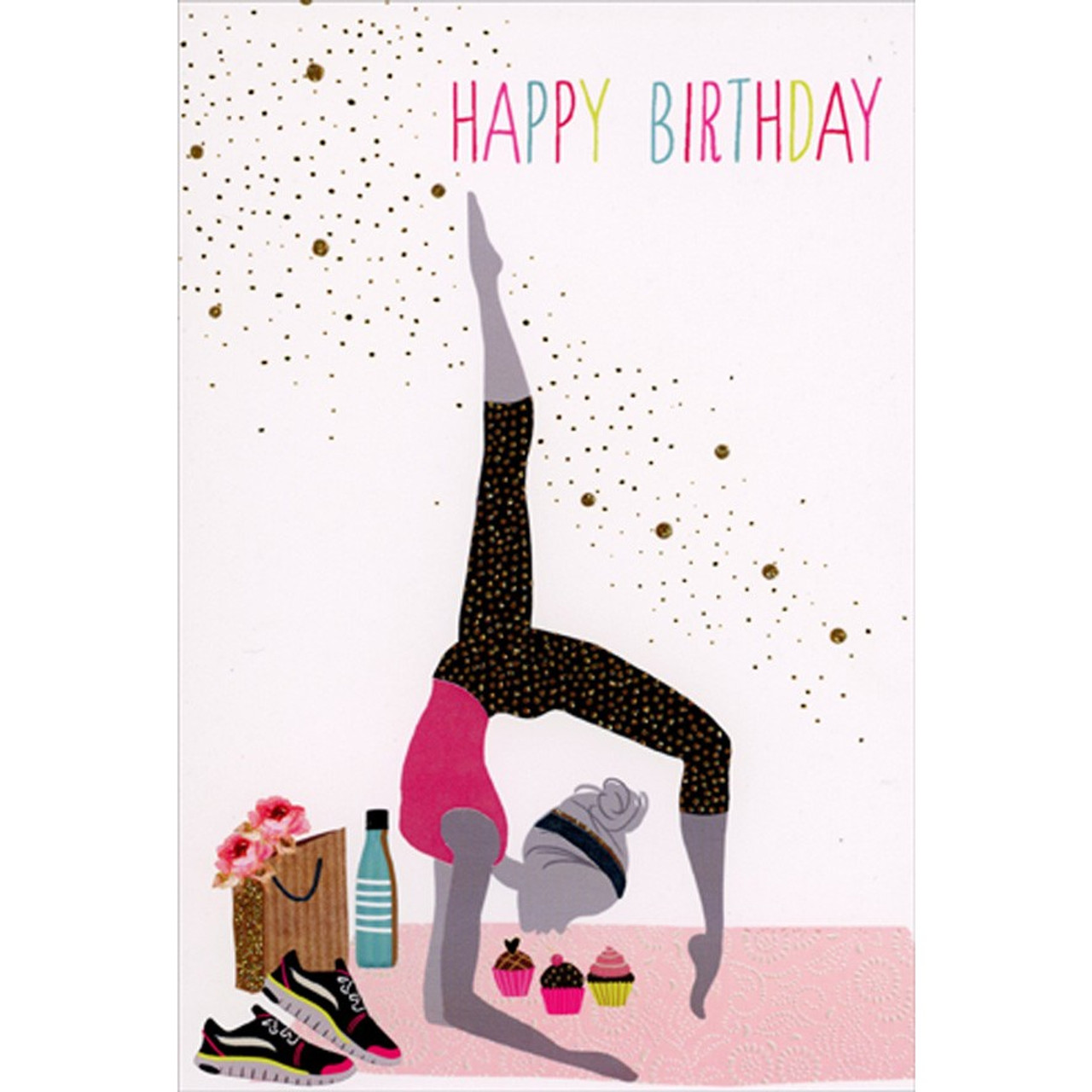 Birthday Yoga: Funny Blank Greeting Card