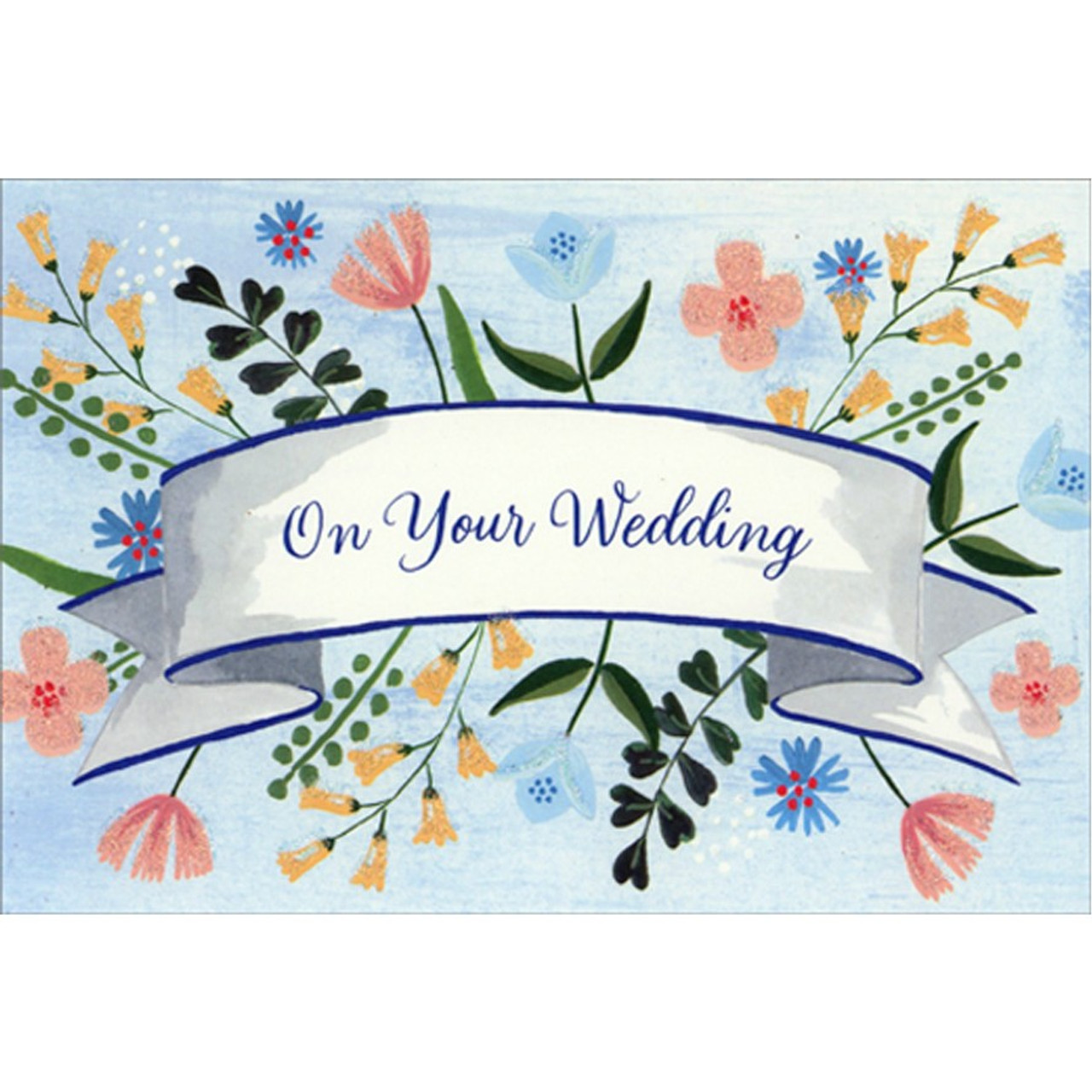 On Your Wedding Banner : Flowers and Vines Wedding Congratulations ...