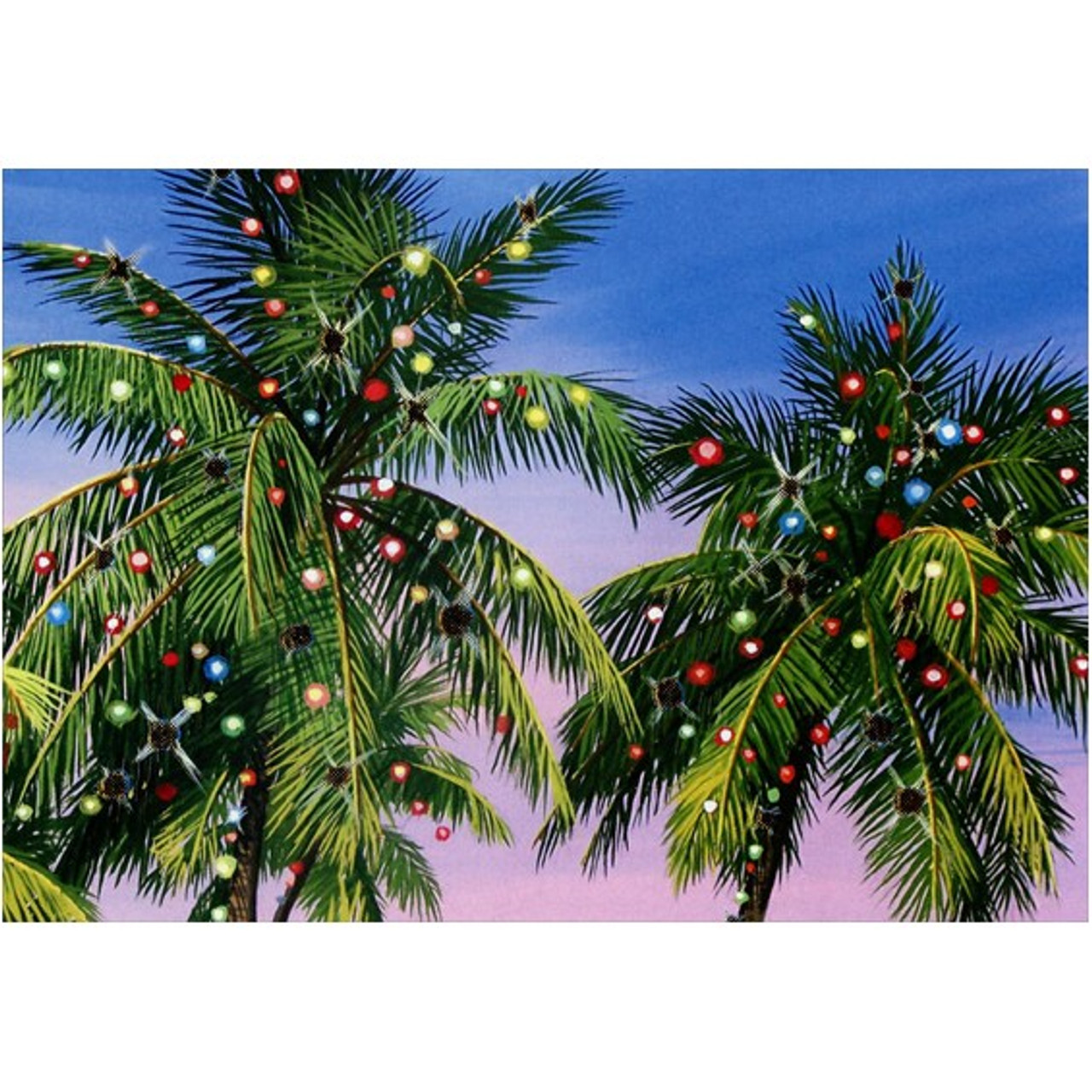 Palm Tree Lights Warm Weather Christmas Card | PaperCards.com