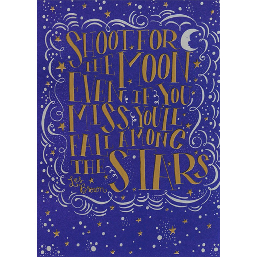 Shoot For The Moon Inspirational Graduation Congratulations Card ...