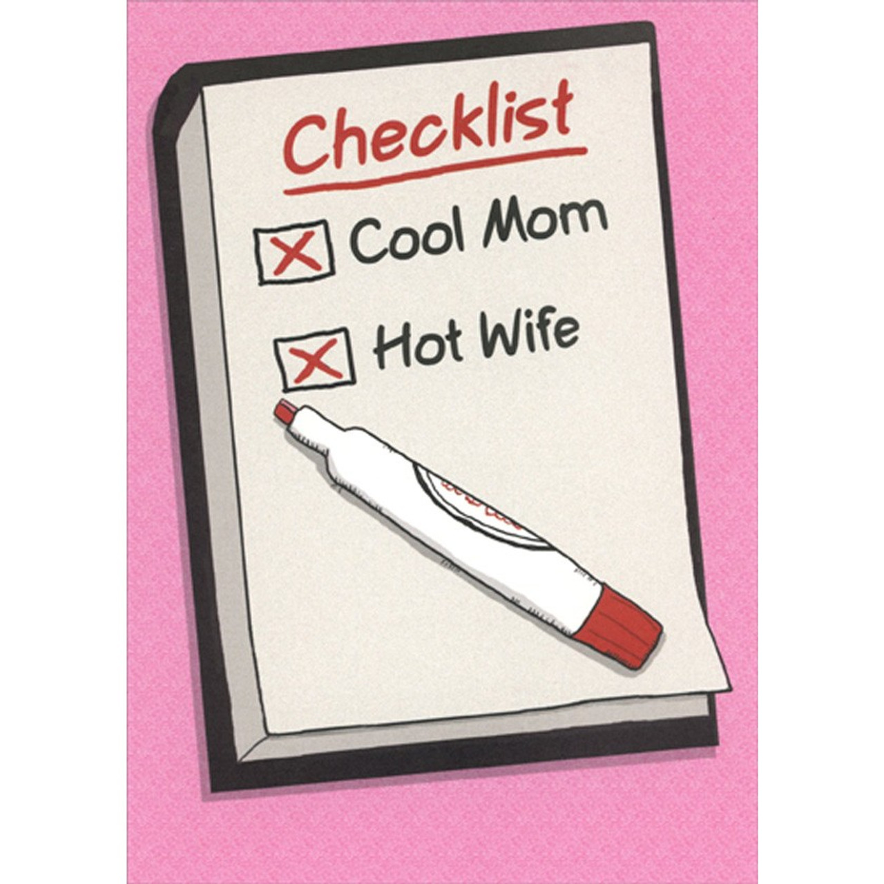 Cool Mom, Hot Wife Checklist Humorous : Funny Mother's Day Card ...