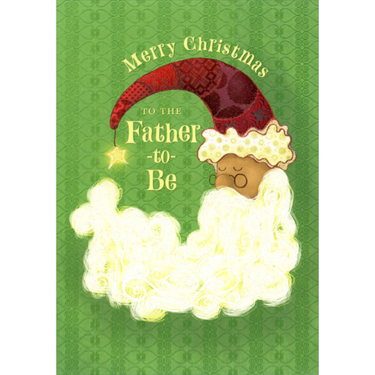 Sleeping Santa with Long Curving Hat and Beard Christmas Card for ...