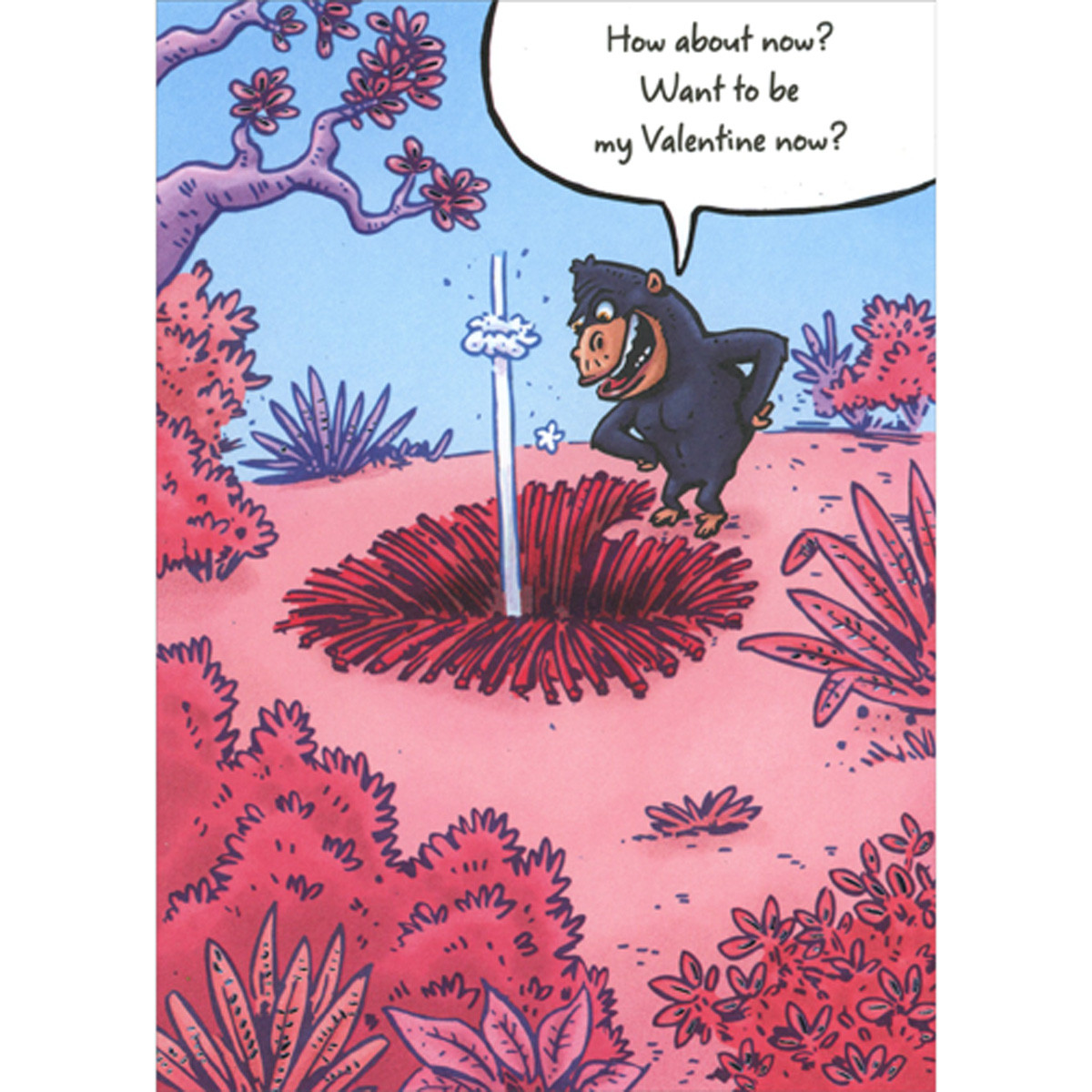 Gorilla Catching Mate in Heart Shaped Trap Humorous / Funny