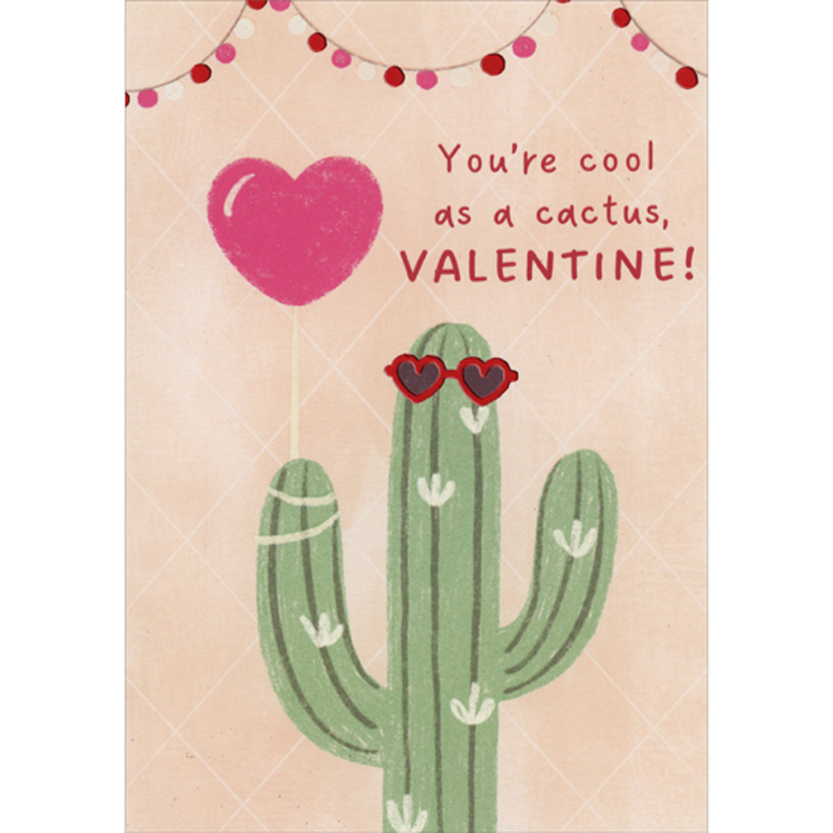 Cool as a Cactus: Cactus Wearing Red Heart Shaped Shades Juvenile  Valentine's Day Card for Kids : Child