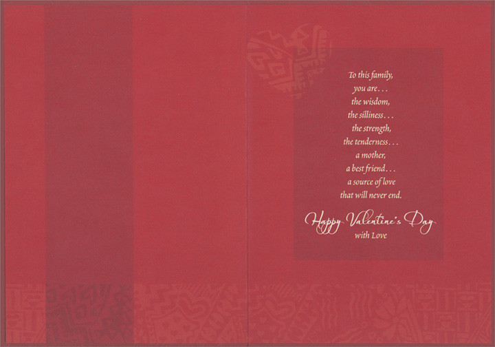 White Text Inside Thick Red Foil Bordered Heart: Repeated Icons on Dark