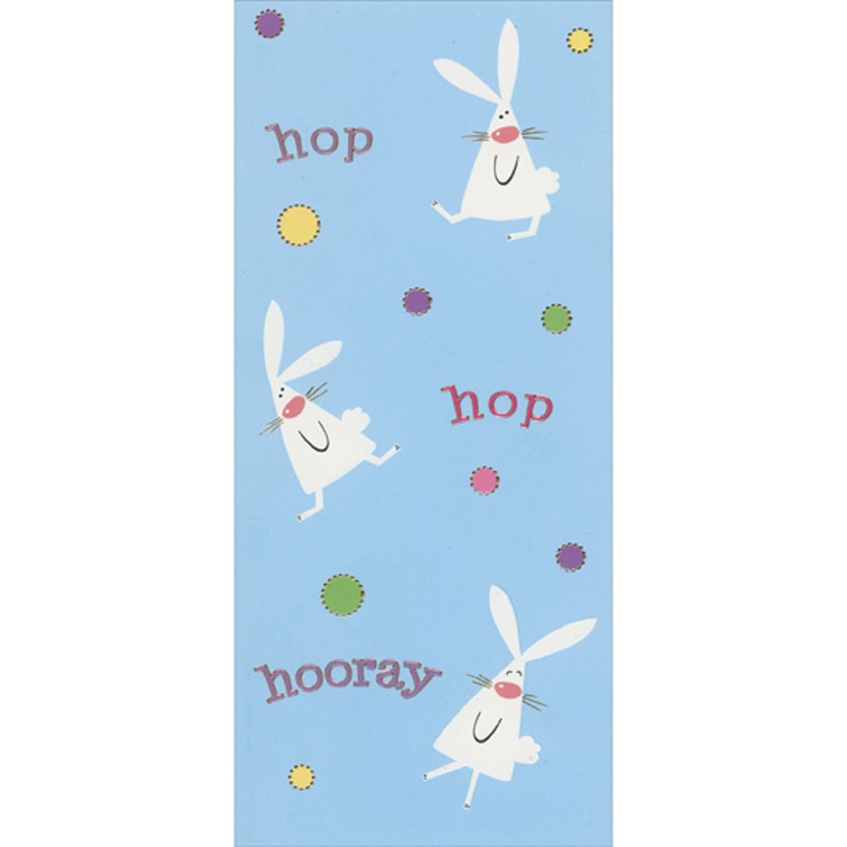 Hop Hop Hooray 3 Bunnies on Light Blue Juvenile Money Holder / Gift Card Holder Easter Card for Kids
