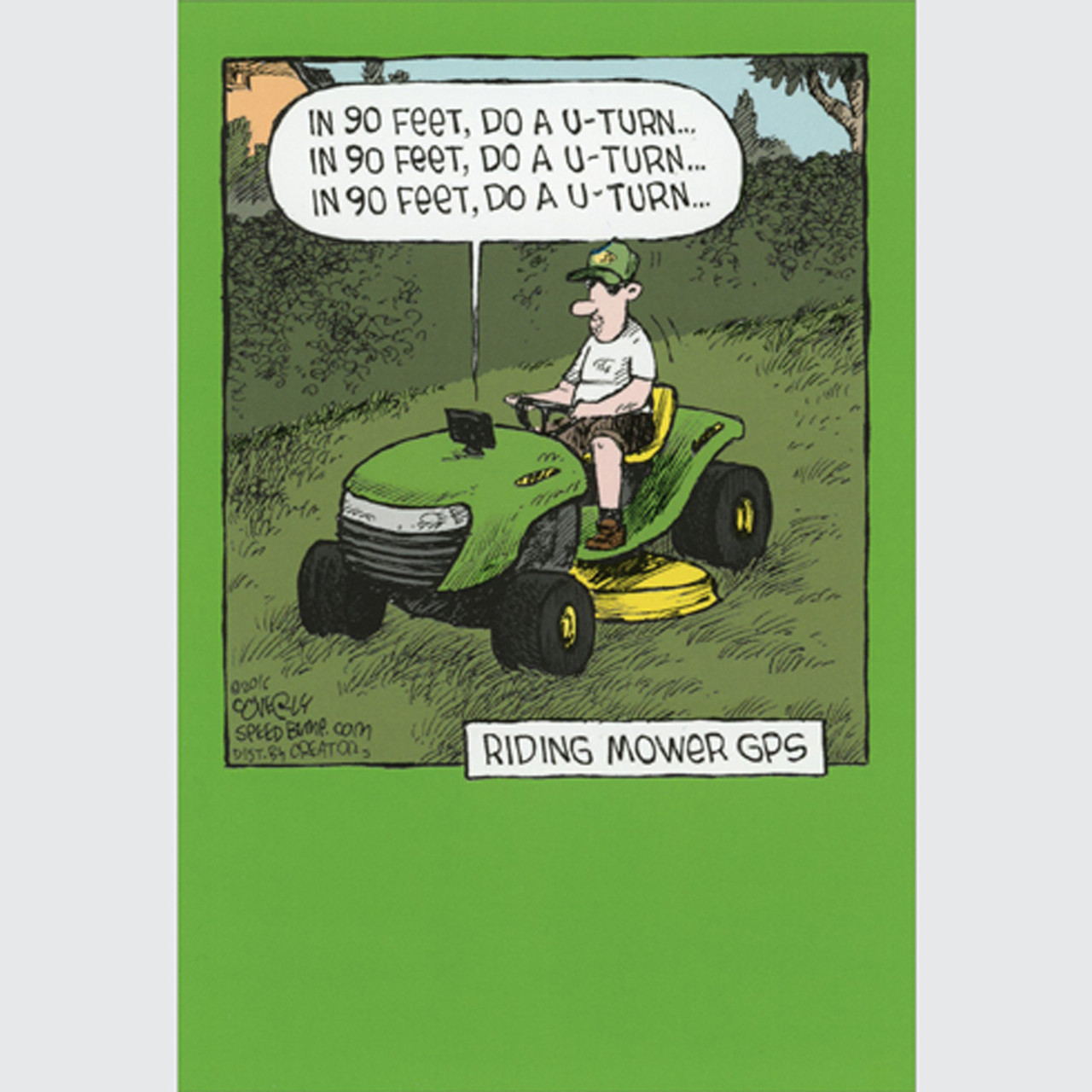 Riding Mower GPS Do a U Turn Funny Humorous Father s Day Card