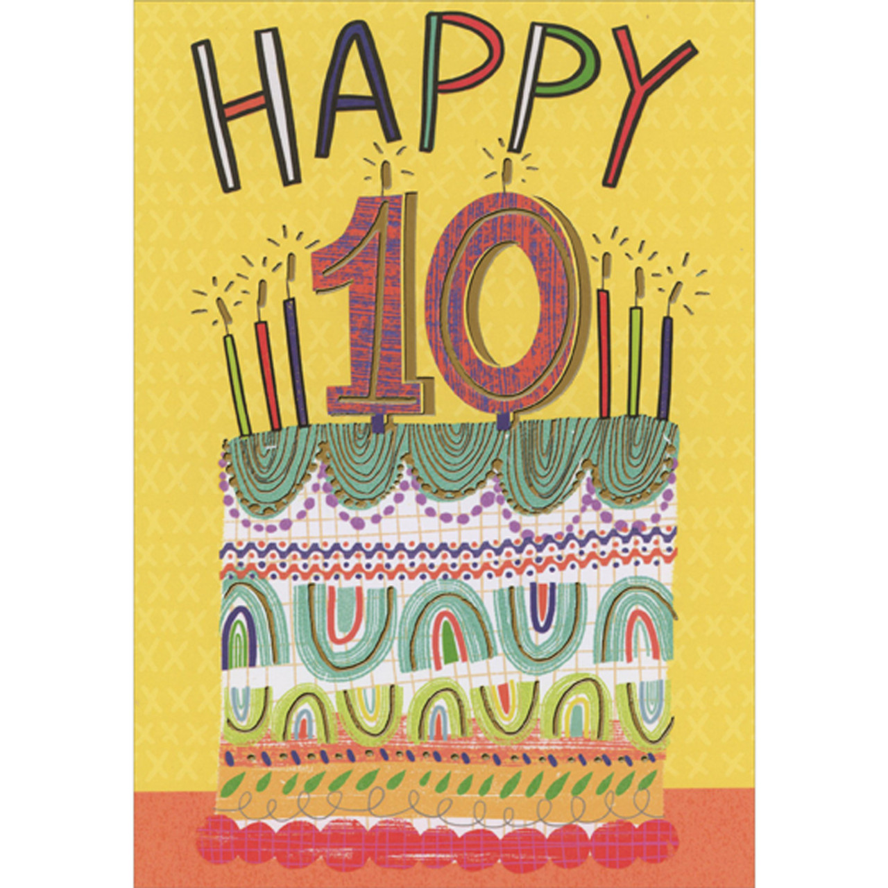 Tenth Birthday Cake Stock Vector (Royalty Free) 111152135 | Shutterstock