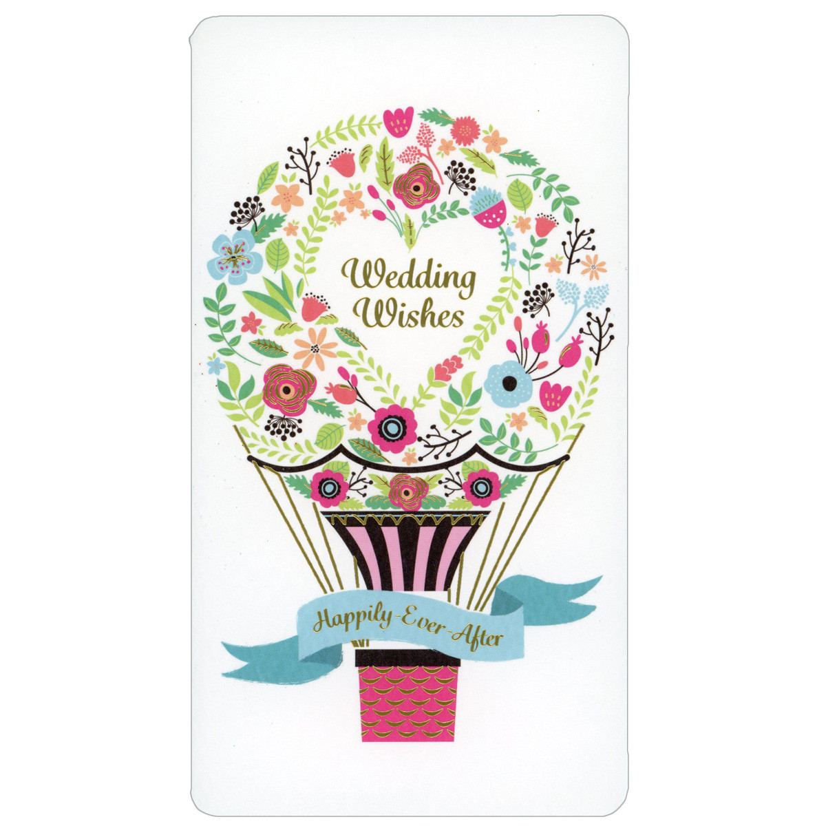 Old English Co. Hochzeitskarte 'Happily Ever After' – Mit Goldfolie, Leerkarte Innen, Inkl. Umschlag, 15x15 Cm, Für Hochzeit & Jahrestag