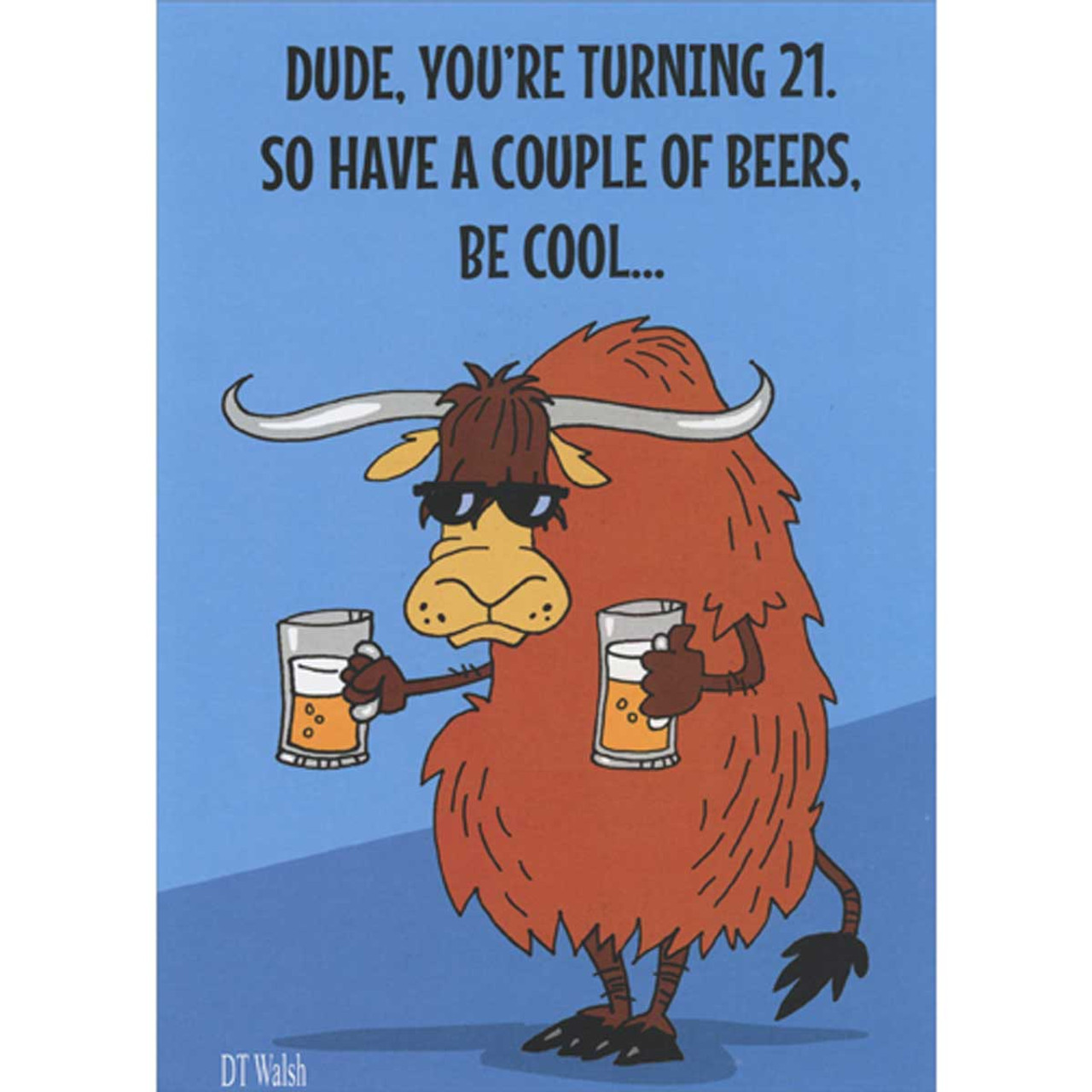Yak Holding a Couple of Beers Funny / Humorous 21st Birthday Card | PaperCards.com yak-holding-a-couple-of-beers-funny-humorous-21st-birthday-card-papercards-com