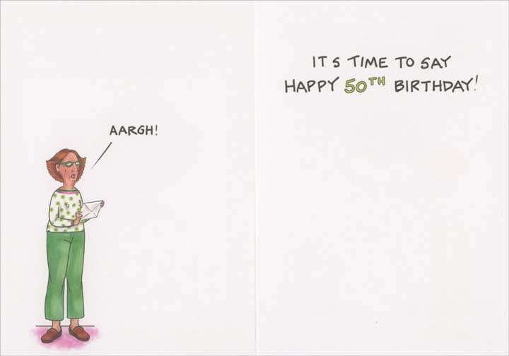 Receiving a Birthday Card from AARP Funny / Humorous 50th Birthday Card ...