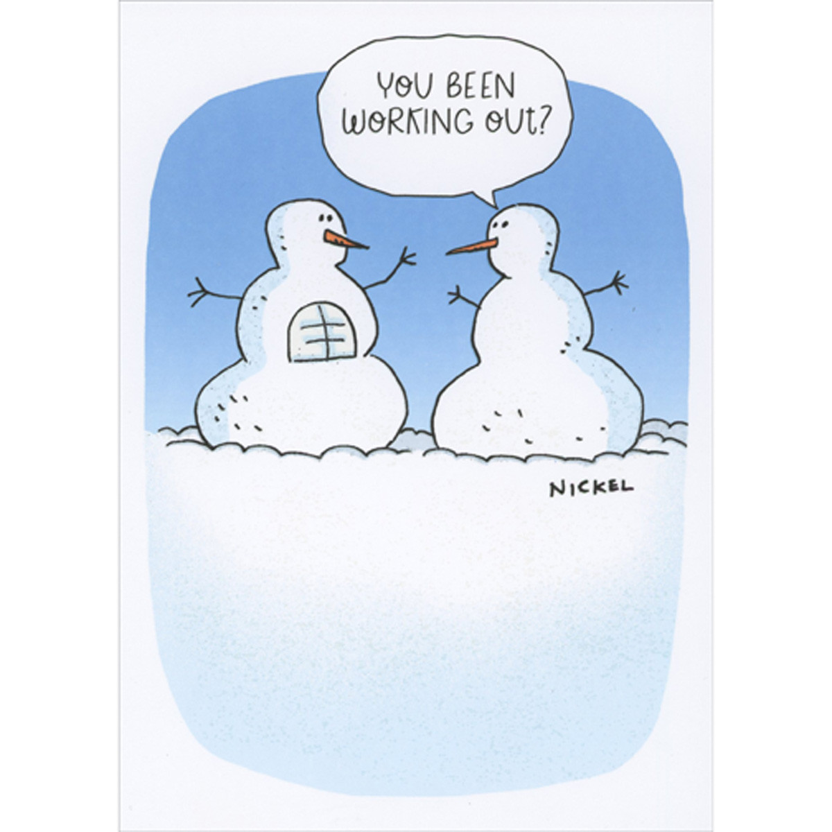 Snowman with Stomach Muscles: Been Working Out Funny / Humorous