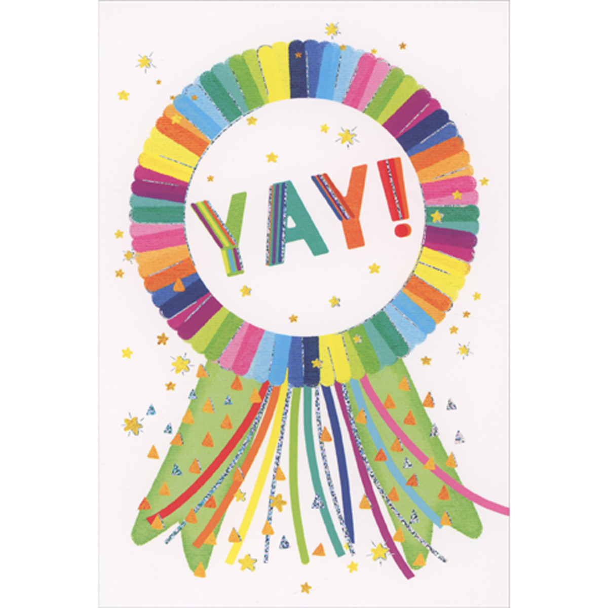Yay: Rainbow Colored Ribbon Award, Tiny Yellow Stars and Orange