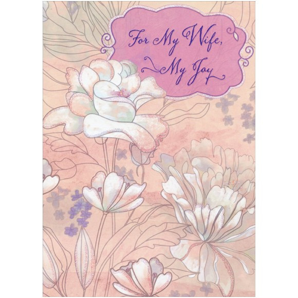 Sparkling Flowers on Pink: Wife Easter Card | PaperCards.com