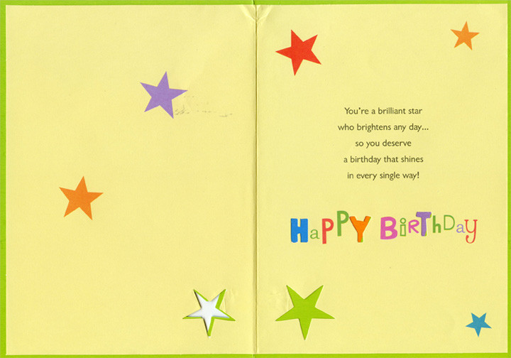 Silver Foil and Die Cut Stars Birthday Card for Godchild | PaperCards.com