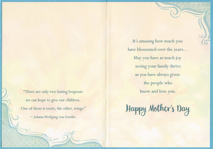 Large Gold Trim Bouquet Mother's Day Card for Niece | PaperCards.com
