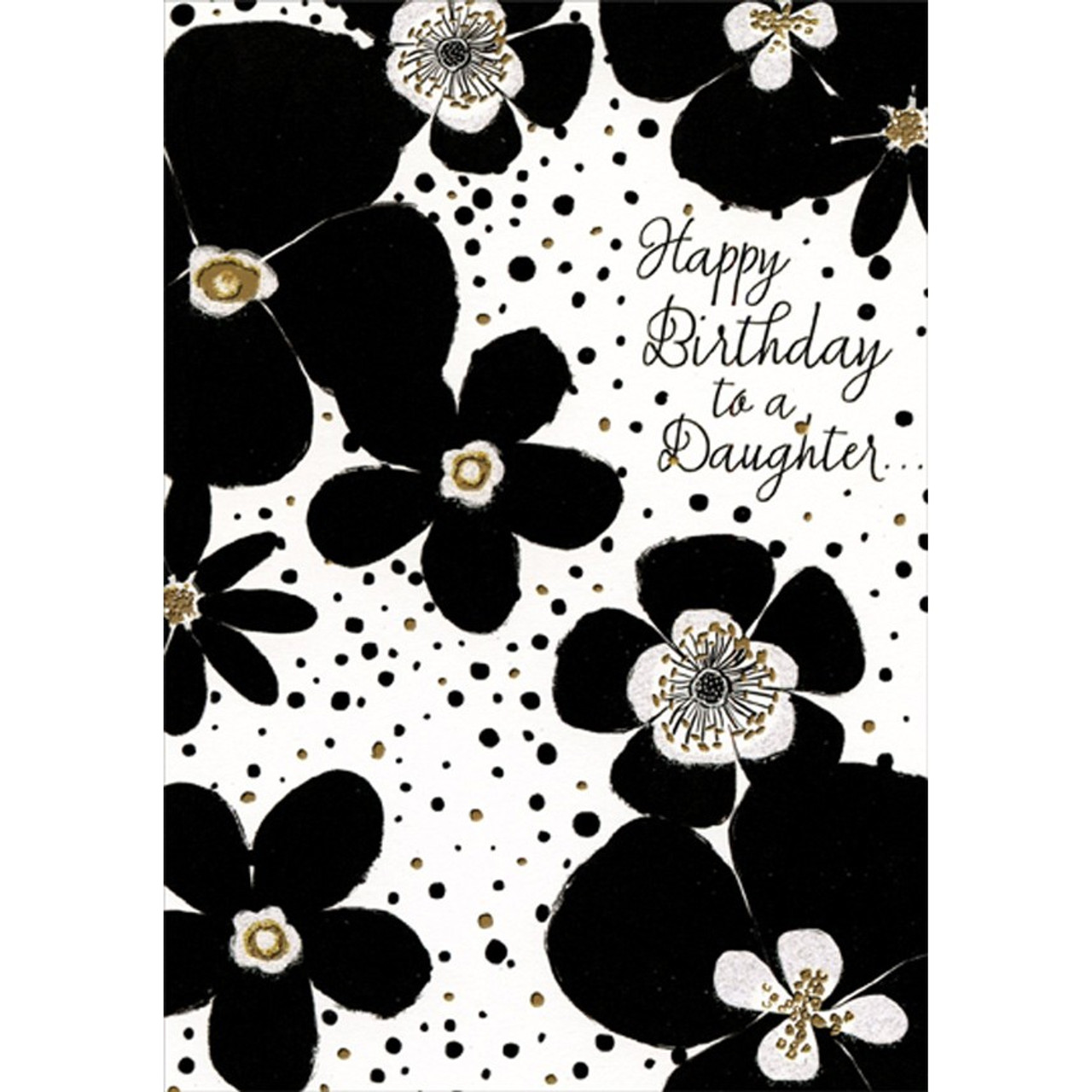 happy birthday card black and white