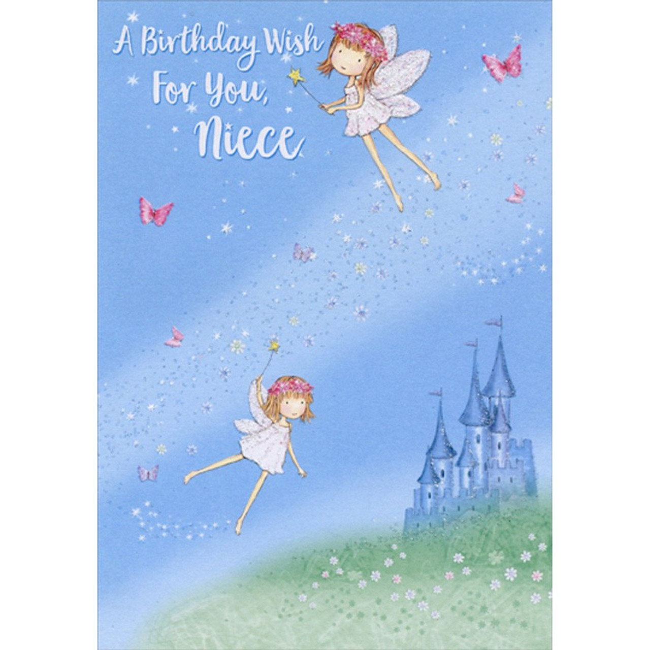 Special Gift to Celebrate: Pink and Purple Flowers Niece Birthday Card