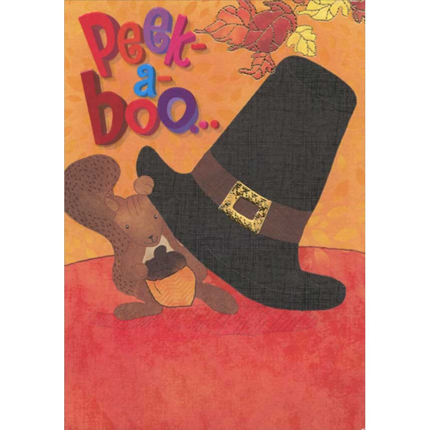 Peek a Boo Squirrel Juvenile Thanksgiving Card for Kids : Children ...