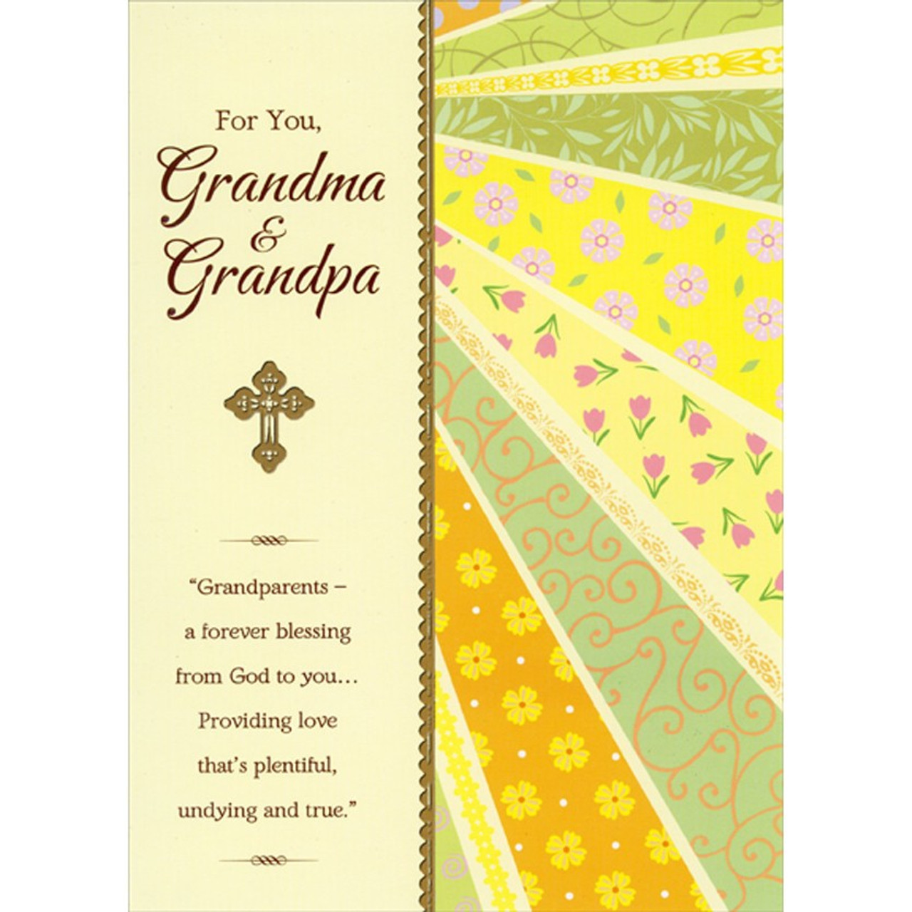 Small Gold Foil Cross : Beams of Flowers and Vines : A Forever 