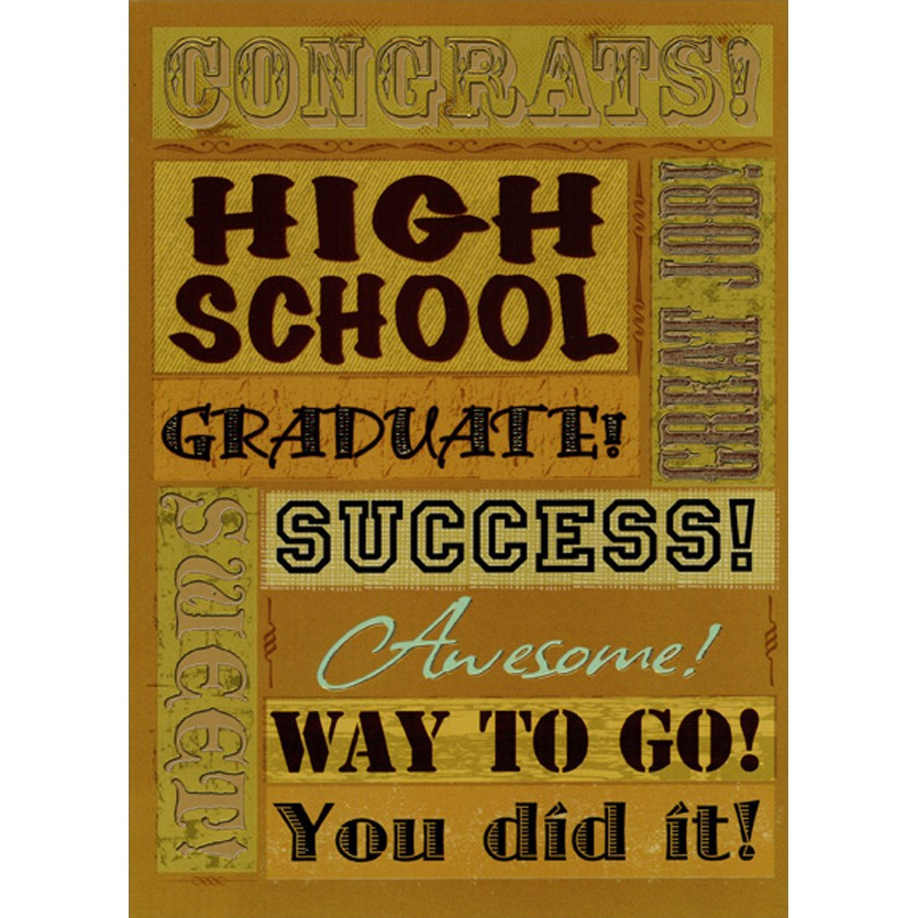 Congratulatory Words on Light Brown Masculine High School Graduation Congratulations Card for Him / Young Man | PaperCards.com Congratulatory Words on Light Brown Masculine High School Graduation Congratulations Card for Him / Young Man | PaperCards.com