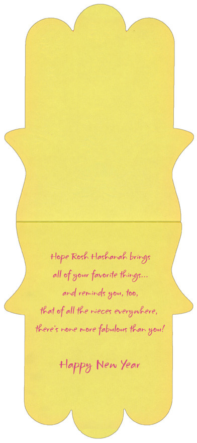 Pink Hamsa Doves and Fish Die Cut Rosh Hashanah / Jewish New Year