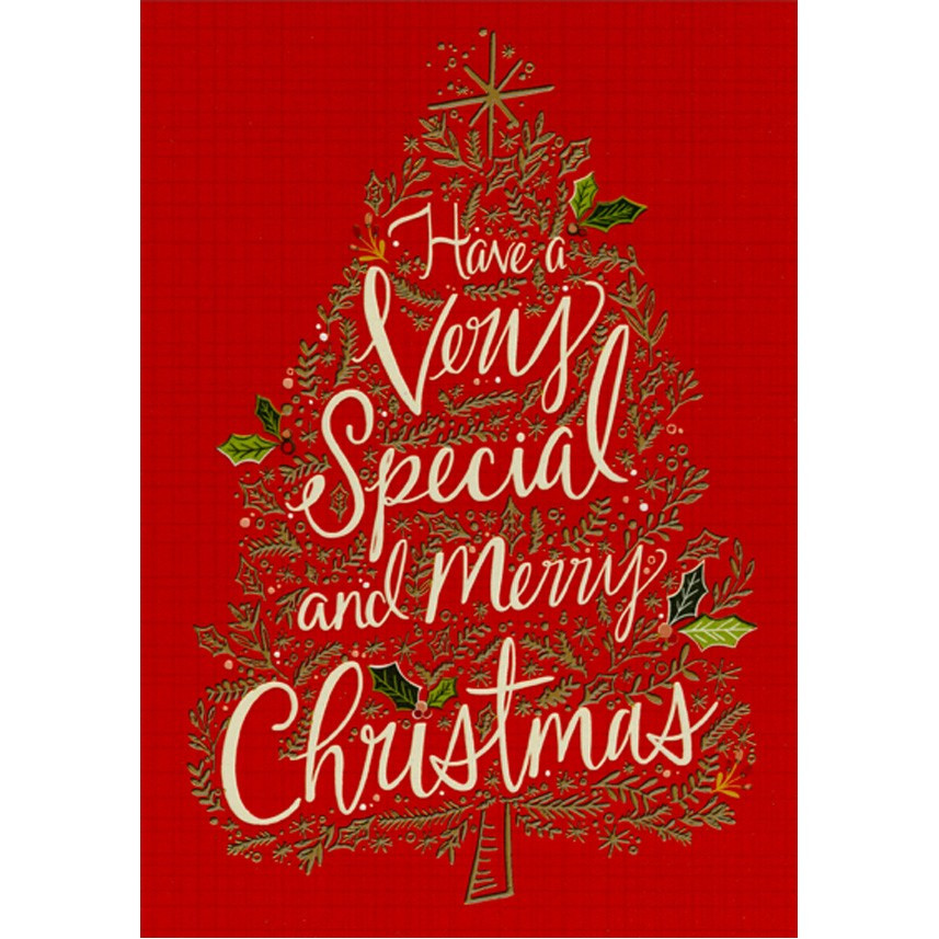 A Very Special Christmas Tree On Red Christmas Card PaperCards A Very Special Christmas Tree On Red Christmas Card PaperCards