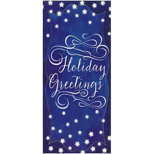 White Script on Dark Blue Christmas Money & Gift Card Holder