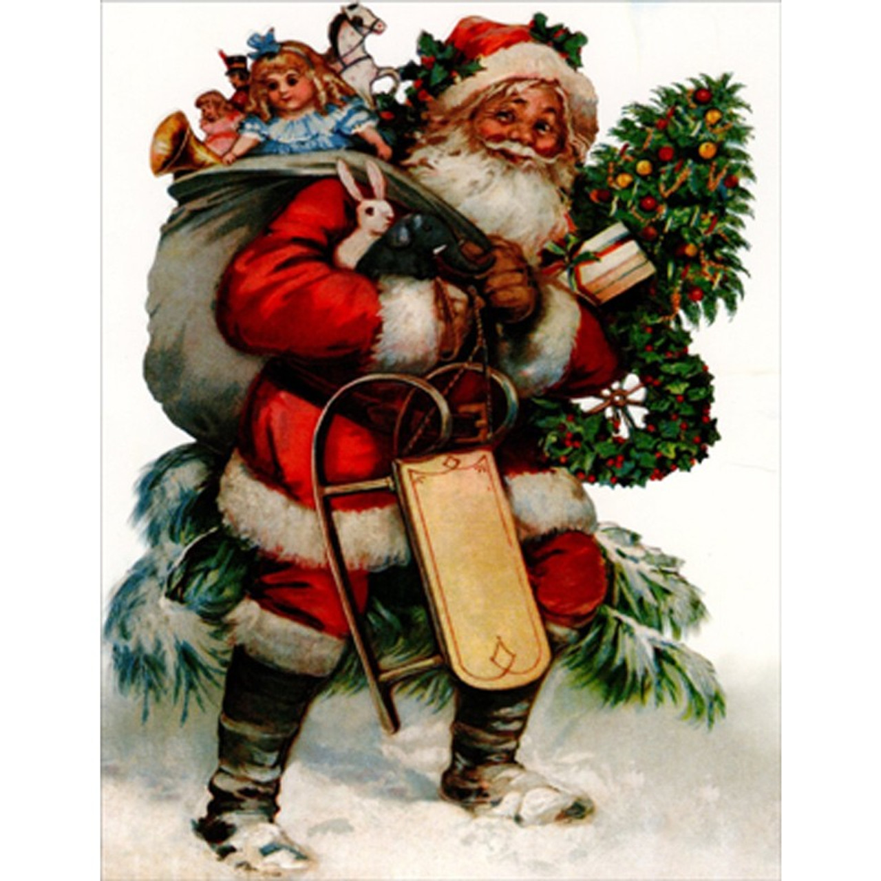 クリスマスプレート Santa in Europe 1999 Vintage Santa Claus with Reindeer & Candy Cane Christmas