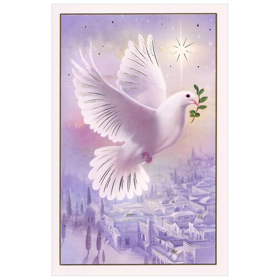 Dove Carrying Olive Branch Box of 12 Religious Christmas Cards