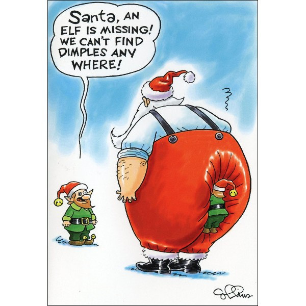 elf is missing funny / humorous christmas card | papercards