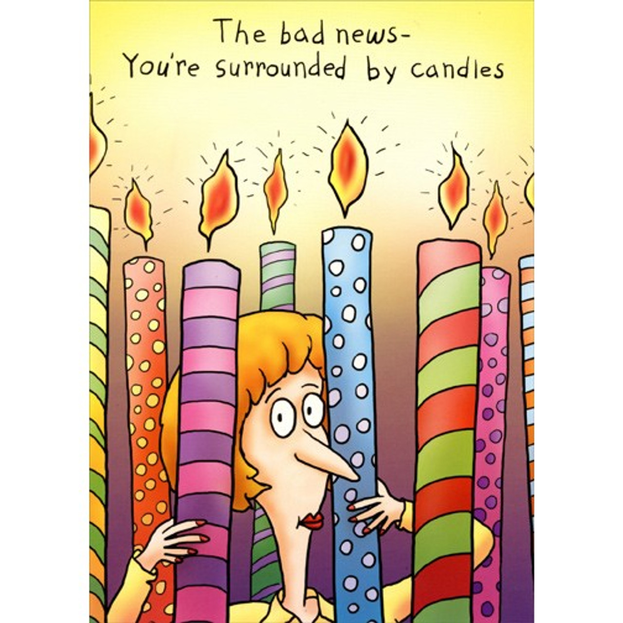 Surrounded by Candles Funny Birthday Card