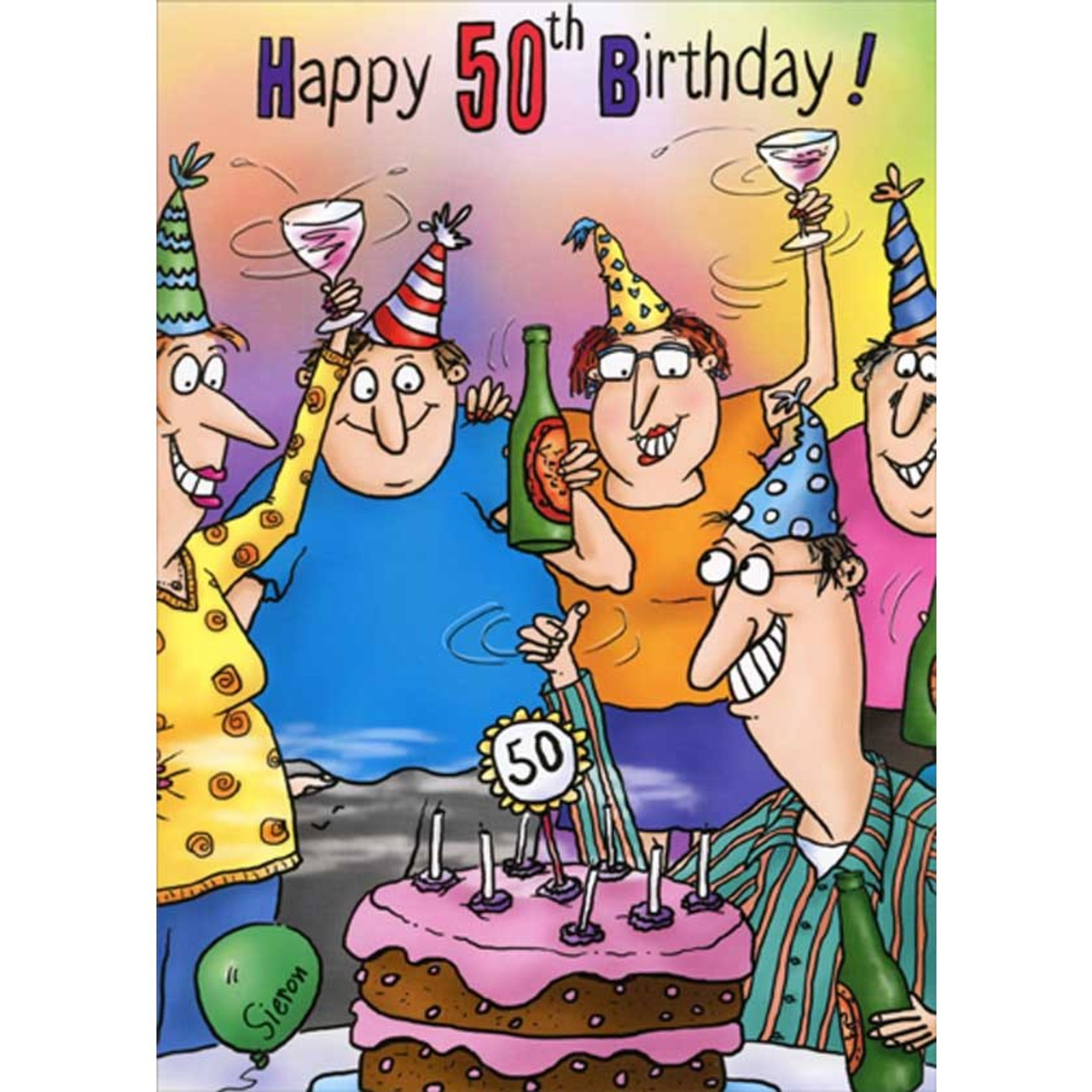 Man with Cake at Party Funny / Humorous Insult 50th : Fiftieth Birthday ...