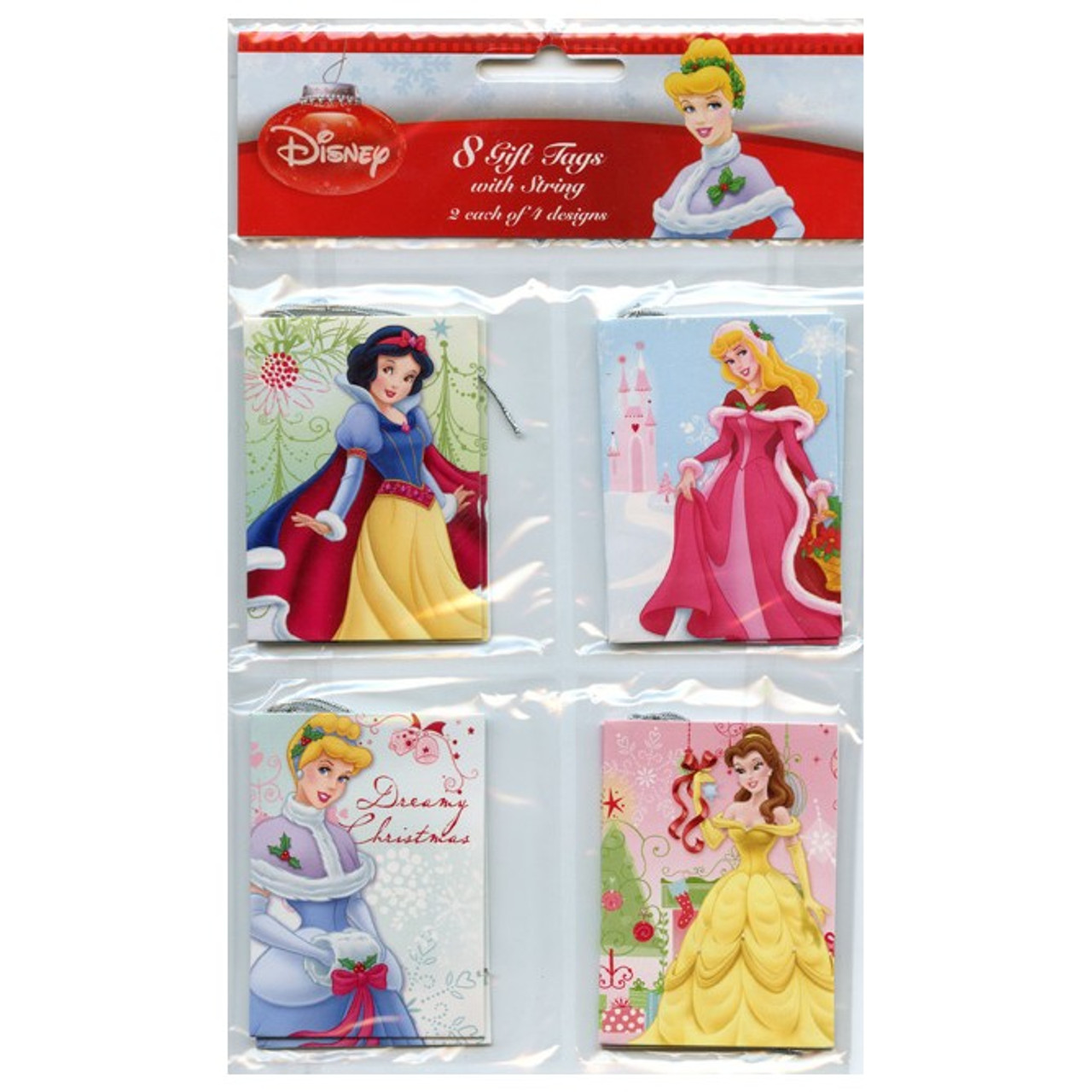 8 Disney Princess Christmas Gift Tags with String