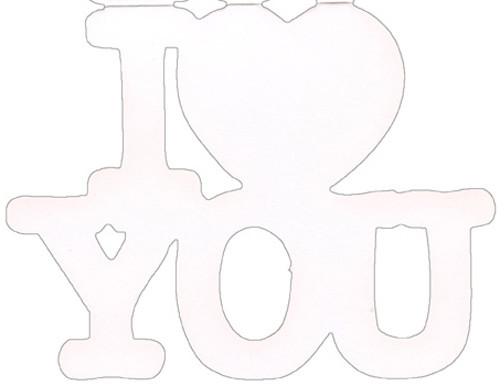 I Heart You Coloring Card Die Cut Blank Note Card