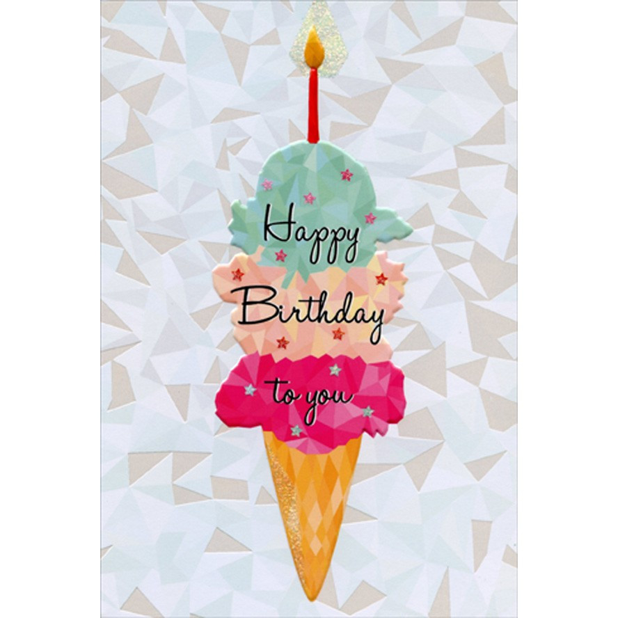 Wee Blue Coo Grußkarte – Ice Cream Cone Design, 17,5 X 12,5 Cm, Blanko Innen