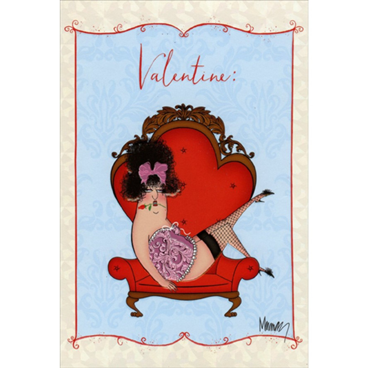 Itchy, Sexy Underwear Woman on Chair Funny / Humorous Valentine's Day Card  for Him / Man