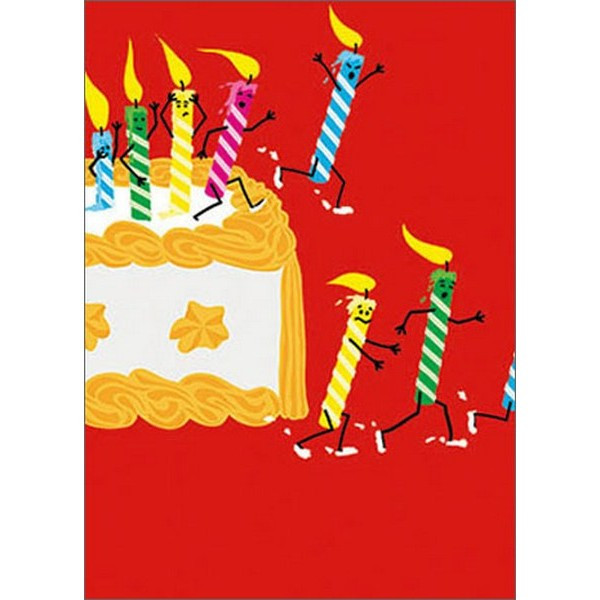 Running Birthday Candles A*Press Glitter Birthday Card