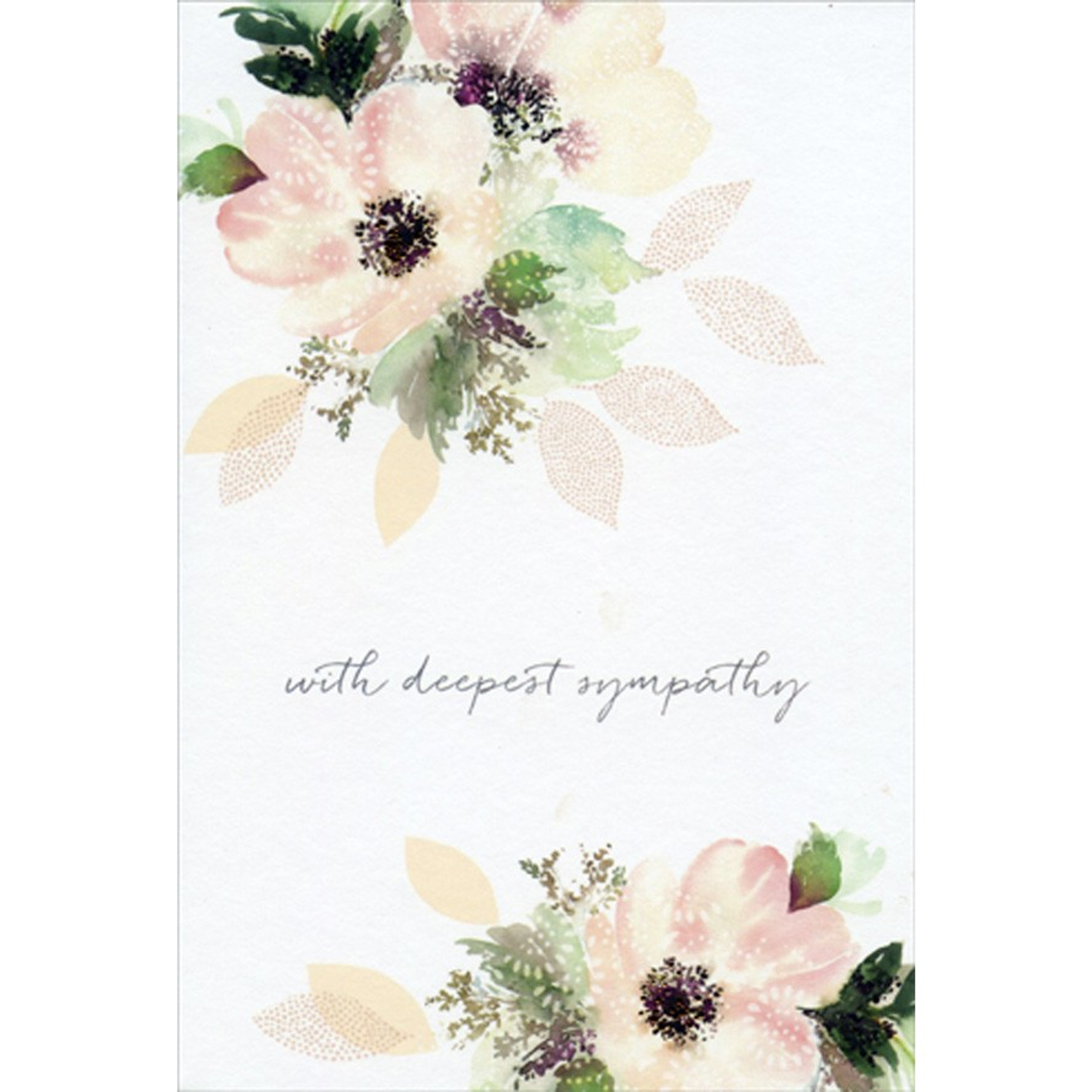 Three Pale Flowers Deepest Sympathy Sara Miller Sympathy Card ...