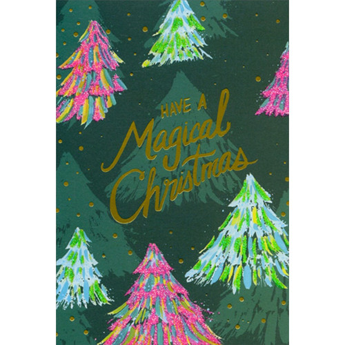 Colorful Christmas Tree Brush Strokes : Magical Christmas Card: Have A Magical Christmas