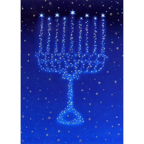 Menorah Stars in Sky Box of 10 Hanukkah Cards