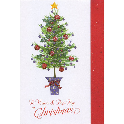 Tree in Purple Pot Nana and Pop-Pop Christmas Card: To Nana & Pop-Pop at Christmas