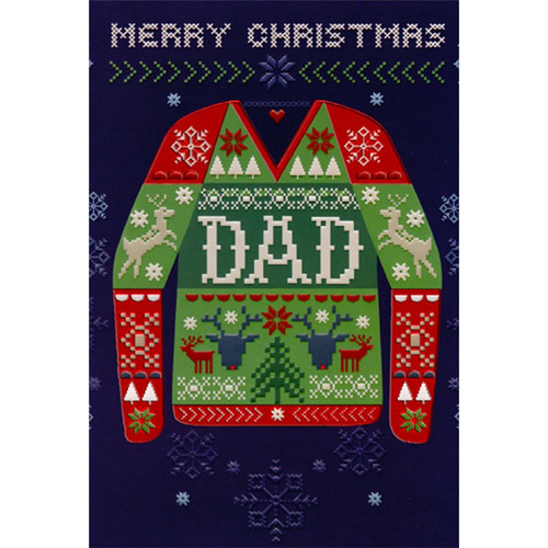 Dad Knit Sweater Dad Christmas Card: Merry Christmas Dad