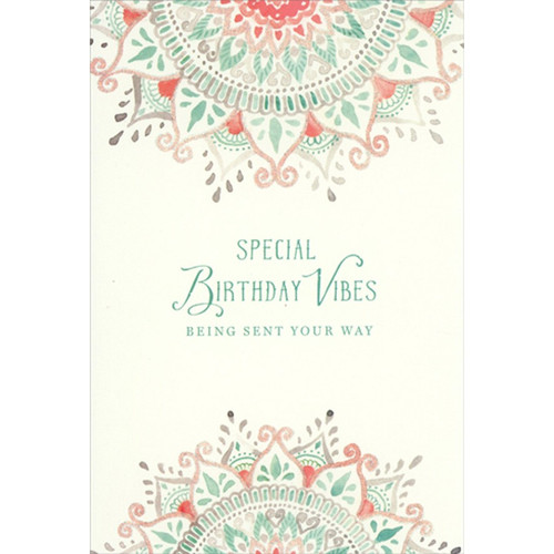 Watercolor Mandalas : Special Vibes Birthday Card: Special Birthday Vibes Being Sent Your Way