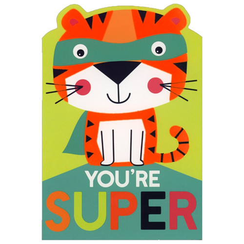 Super Tiger Die Cut Birthday Card for Children : Kids: You're Super